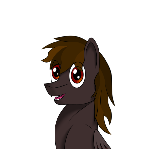 Size: 1000x1000 | Tagged: safe, artist:caucow, derpibooru import, oc, oc:shadowtrot flamewraith, unofficial characters only, pegasus, pony, bust, male, portrait, simple background, smiling, solo, stallion, transparent background