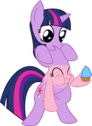 Size: 1104x1507 | Tagged: safe, artist:mlpconjoinment, derpibooru import, pinkie pie, twilight sparkle, pony, conjoined, cupcake, eating, female, food, fusion, has science gone too far?, mare, not salmon, simple background, transparent background, wat, we have become one, what has magic done, what has science done, wtf