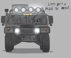 Size: 1758x1434 | Tagged: safe, artist:orang111, derpibooru import, oc, oc:lynn, unofficial characters only, pony, car, female, hmmwv, hummer, hummer h1, humvee, jeep, mare, offroad, sketch, smiling, suv, vehicle