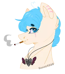 Size: 745x855 | Tagged: safe, artist:shade4568, derpibooru import, oc, oc:oliver, unofficial characters only, pony, bust, cigarette, heart eyes, male, portrait, simple background, solo, stallion, transparent background, wingding eyes