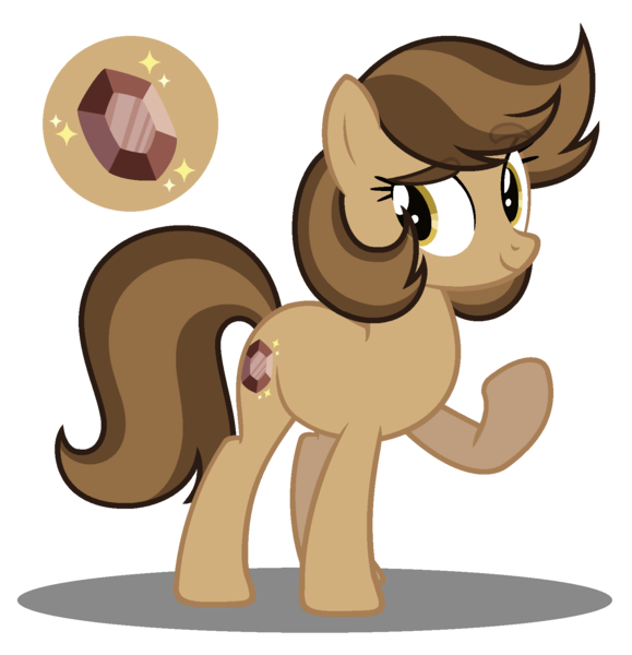 Size: 1569x1625 | Tagged: safe, artist:strawberry-spritz, derpibooru import, oc, oc:smoky quartz, unofficial characters only, earth pony, pony, alternate universe, cutie mark, female, magical gay spawn, mare, offspring, parent swap au, parent:hondo flanks, parent:igneous rock, raised hoof, reference sheet, simple background, solo, transparent background