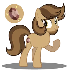 Size: 1569x1625 | Tagged: safe, artist:strawberry-spritz, derpibooru import, oc, oc:smoky quartz, unofficial characters only, earth pony, pony, alternate universe, cutie mark, female, magical gay spawn, mare, offspring, parent swap au, parent:hondo flanks, parent:igneous rock, raised hoof, reference sheet, simple background, solo, transparent background