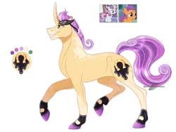 Size: 1200x900 | Tagged: safe, artist:bijutsuyoukai, derpibooru import, sweetie belle, tender taps, oc, pony, unicorn, greaser, male, parent:sweetie belle, parent:tender taps, parents:tenderbelle, simple background, solo, stallion, transparent background