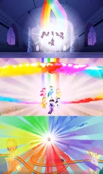 Size: 1280x2160 | Tagged: safe, derpibooru import, edit, edited screencap, screencap, applejack, fluttershy, pinkie pie, rainbow dash, rarity, twilight sparkle, pony, friendship is magic, keep calm and flutter on, the return of harmony, analysis, castle of the royal pony sisters, comparison, elements of harmony, mane six, the elements in action