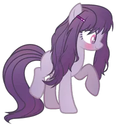 Size: 952x1004 | Tagged: safe, artist:xmelodyskyx, derpibooru import, ponified, earth pony, pony, doki doki literature club, female, mare, simple background, solo, transparent background, yuri (ddlc)