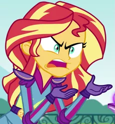 Size: 799x864 | Tagged: safe, derpibooru import, screencap, sunset shimmer, equestria girls, friendship games, angry, exploitable, exploitable meme, image macro, meme, shrunken pupils, solo, sunset is not willing to learn, template