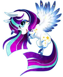 Size: 1024x1260 | Tagged: safe, artist:oneiria-fylakas, derpibooru import, oc, oc:twily star, unofficial characters only, alicorn, pony, chibi, colored wings, colored wingtips, female, mare, simple background, solo, transparent background