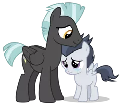 Size: 896x738 | Tagged: safe, artist:chainchomp2 edit, artist:frownfactory, artist:jawsandgumballfan24, derpibooru import, edit, rumble, thunderlane, pony, brotherly love, brothers, colt, comforting, crying, cute, daaaaaaaaaaaw, depressed, male, sad, simple background, stallion, teary eyes, transparent background