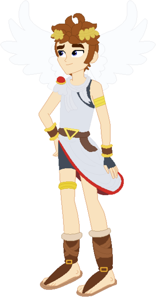 Size: 343x653 | Tagged: safe, artist:selenaede, artist:user15432, derpibooru import, equestria girls, angel, angelic wings, barely eqg related, base used, clothes, crown, equestria girls style, equestria girls-ified, jewelry, kid icarus, kid icarus: uprising, nintendo, pit (kid icarus), regalia, sandals, super smash bros., wings