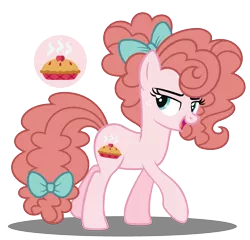 Size: 2607x2499 | Tagged: safe, artist:strawberry-spritz, derpibooru import, oc, oc:rhubarb pie, unofficial characters only, earth pony, pony, alternate universe, bow, female, hair bow, high res, magical lesbian spawn, mare, offspring, parent swap au, parent:cloudy quartz, parent:pear butter, simple background, solo, tail bow, transparent background