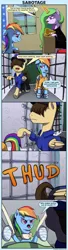 Size: 1116x4100 | Tagged: safe, artist:frenkieart, derpibooru import, princess celestia, rainbow dash, pony, bandage, bound wings, chains, clothes, cloud, comic, cuffs, jail, police, police officer, prison, prison outfit, prisoner, prisoner rd, sad, shackles