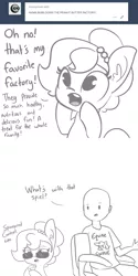 Size: 1650x3300 | Tagged: safe, artist:tjpones, derpibooru import, oc, oc:brownie bun, oc:richard, unofficial characters only, earth pony, human, pony, horse wife, acting, ask, bipedal, bust, comic, counting money, dialogue, duo, ear fluff, female, grayscale, hoof hold, male, mare, money, monochrome, shocked, simple background, sitting, sponsored content, sunglasses, tumblr, white background