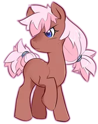 Size: 1030x1304 | Tagged: safe, artist:coremint, derpibooru import, oc, oc:daybreak, unofficial characters only, earth pony, pony, female, mare, raised hoof, simple background, solo, transparent background