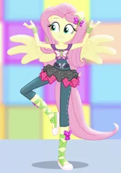 Size: 336x480 | Tagged: safe, derpibooru import, screencap, fluttershy, dance magic, equestria girls, spoiler:eqg specials, cute, dancing, legs, ponied up, solo