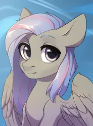 Size: 2199x2995 | Tagged: safe, artist:fensu-san, derpibooru import, oc, oc:melody smile, unofficial characters only, pegasus, pony, bust, female, mare, not fluttershy, portrait, solo