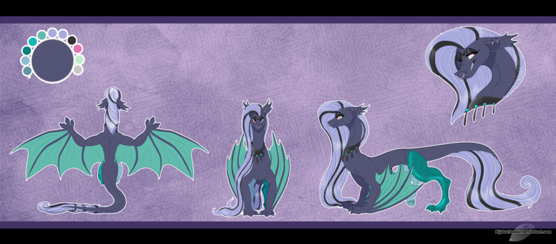 Size: 2475x1089 | Tagged: artist:bijutsuyoukai, derpibooru import, draconequus, oc, reference sheet, safe, solo, unofficial characters only, wyvern