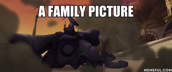 Size: 600x251 | Tagged: a family picture, caption, death, decapitated, derpibooru import, edit, edited screencap, image macro, male, meme, memeful.com, my little pony: the movie, nostalgia critic, petrification, safe, screencap, severed head, shattered, storm king, you know for kids