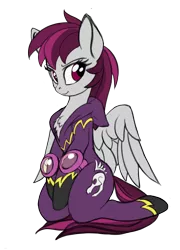 Size: 924x1286 | Tagged: safe, artist:lunebat, derpibooru import, oc, oc:grey sky, unofficial characters only, pony, chest fluff, clothes, colt, girly, goggles, male, shadowbolts, simple background, solo, stallion, transparent background, trap