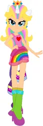 Size: 204x593 | Tagged: safe, artist:selenaede, artist:user15432, derpibooru import, rarity, human, equestria girls, barely eqg related, base used, boots, clothes, colorful, colors, crossover, crown, dress, ear piercing, earring, equestria girls style, equestria girls-ified, high heel boots, high heels, jewelry, nintendo, piercing, ponied up, pony ears, princess peach, rainbow, rainbow hair, rainbow power, rainbow power-ified, rainbow tail, raripeach, regalia, shoes, super mario bros., super smash bros.