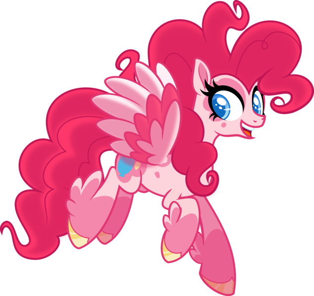 Size: 5000x4728 | Tagged: safe, artist:orin331, derpibooru import, pinkie pie, pegasus, pony, leak, spoiler:g5, absurd resolution, coat markings, colored hooves, colored pupils, colored wings, feathered fetlocks, flying, g5, multicolored wings, pegasus pinkie pie, pinkie pie (g5), race swap, simple background, solo, transparent background, vector