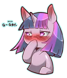 Size: 350x407 | Tagged: suggestive, artist:cold-blooded-twilight, derpibooru import, twilight sparkle, pony, cold blooded twilight, blushing, explicit source, male, reaction image, simple background, solo, transparent background