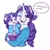 Size: 3282x3300 | Tagged: safe, artist:earthsong9405, deleted from derpibooru, derpibooru import, rarity, oc, oc:stella, anthro, unicorn, baby, female, foal, image, jpeg, magical lesbian spawn, mother and daughter, next generation, offspring, one eye closed, parent:rarity, parent:twilight sparkle, parents:rarilight, ring, simple background, star (coat marking), wedding ring, white background