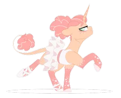 Size: 1024x831 | Tagged: safe, artist:torusthescribe, derpibooru import, oc, oc:rosalina, unofficial characters only, pony, unicorn, ballerina, clothes, female, leonine tail, mare, simple background, solo, transparent background, tutu, tutu cute, white outline