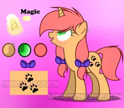 Size: 1924x1672 | Tagged: safe, artist:sleppchocolatemlp, derpibooru import, oc, oc:sweet strawberry, unofficial characters only, pony, unicorn, female, magic, mare, reference sheet, solo, watermark