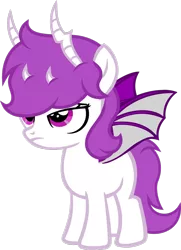 Size: 1280x1771 | Tagged: safe, artist:fletcherthehuntress, derpibooru import, oc, oc:zynne, unofficial characters only, dracony, hybrid, female, filly, horns, simple background, solo, transparent background
