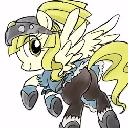 Size: 500x500 | Tagged: safe, artist:yosixi, derpibooru import, ponified, pegasus, pony, armor, butt, clair, crossover, female, fire emblem, fire emblem echoes: shadows of valentia, looking at you, looking back, looking back at you, mare, plot, simple background, solo, white background