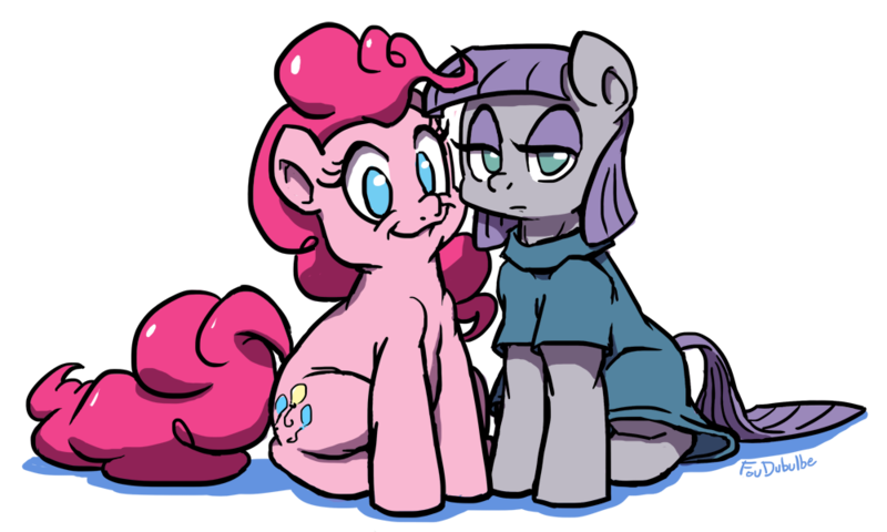 Size: 1000x600 | Tagged: safe, artist:foudubulbe, derpibooru import, maud pie, pinkie pie, earth pony, pony, duo, female, mare, pie sisters, siblings, simple background, sisters, sitting, transparent background