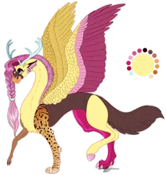 Size: 1003x1053 | Tagged: safe, artist:bijutsuyoukai, derpibooru import, oc, oc:cygnet, unofficial characters only, draconequus, hybrid, antlers, draconequus oc, interspecies offspring, offspring, parent:discord, parent:fluttershy, parents:discoshy, simple background, solo, transparent background