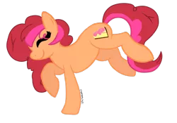 Size: 1280x894 | Tagged: safe, artist:ipandacakes, derpibooru import, oc, oc:chimi cherry cheesecake, unofficial characters only, earth pony, pony, female, mare, offspring, parent:cheese sandwich, parent:pinkie pie, parents:cheesepie, simple background, solo, transparent background