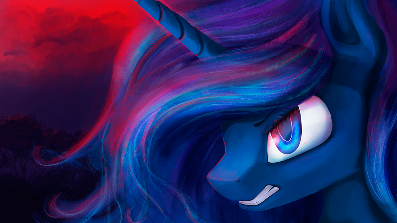 Size: 4000x2250 | Tagged: safe, artist:1deathpony1, derpibooru import, princess luna, alicorn, pony, angry, female, horn, mare, princess, royalty, solo