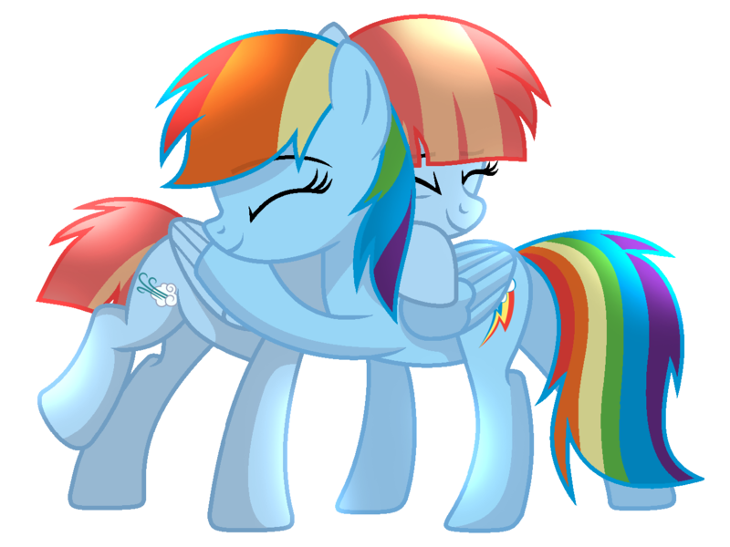 Size: 1344x1008 | Tagged: safe, artist:sapphireartemis, derpibooru import, rainbow dash, windy whistles, pegasus, pony, cute, daaaaaaaaaaaw, dashabetes, duo, eyes closed, female, heartwarming, hug, like mother like daughter, mare, mother and daughter, simple background, story in the source, transparent background, white outline, windybetes
