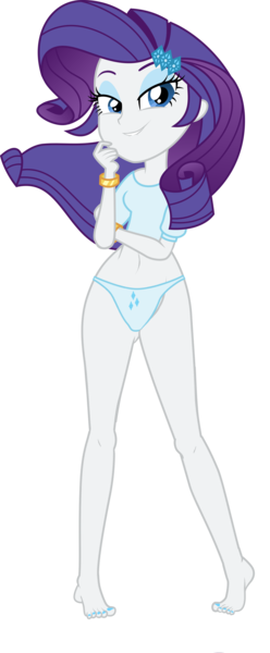 Size: 1500x3629 | Tagged: suggestive, artist:dirty mike, artist:xebck, derpibooru import, edit, edited edit, editor:slayerbvc, vector edit, rarity, equestria girls, barefoot, blue underwear, clothes, cutie mark underwear, feet, female, lip bite, nail polish, no pants, panties, simple background, solo, solo female, transparent background, underwear, underwear edit, vector