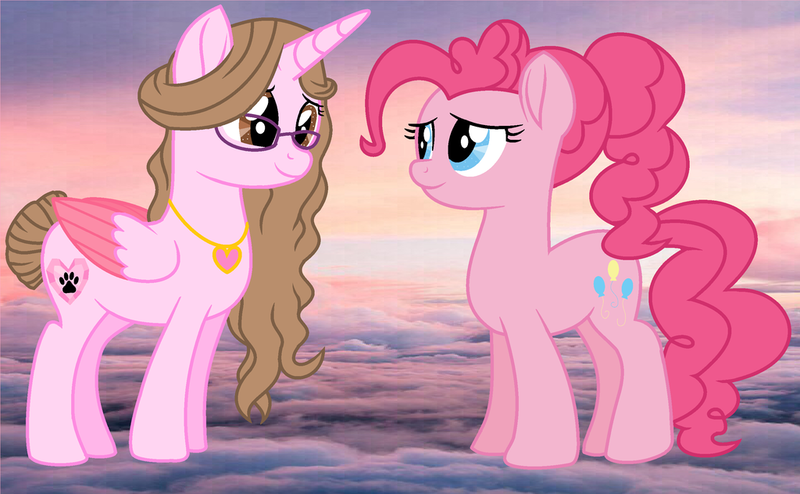 Size: 1024x632 | Tagged: safe, artist:cindydreamlight, derpibooru import, pinkie pie, oc, oc:cindy, alicorn, pony, alicorn oc, base used, cloud, colored wings, colored wingtips, female, mare