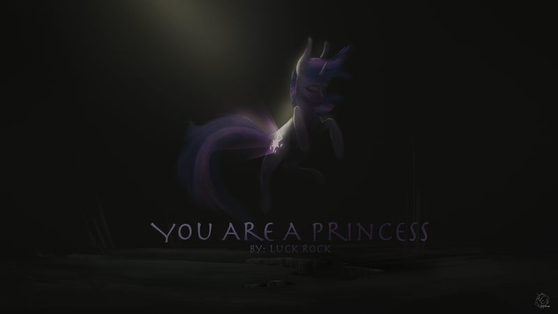 Size: 1920x1080 | Tagged: safe, artist:coltconcept, derpibooru import, twilight sparkle, pony, album cover, commission, dark, deep, light, puddle, song