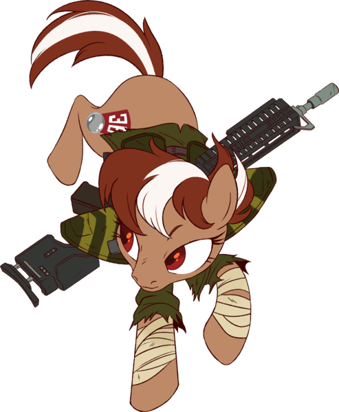 Size: 2292x2792 | Tagged: safe, artist:mellowhen, derpibooru import, oc, oc:roulette, unofficial characters only, pony, fallout equestria, fallout equestria: red 36, action pose, bandage, clothes, female, gun, hoof wraps, rifle, simple background, solo, transparent background, weapon