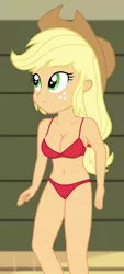 Size: 460x1020 | Tagged: suggestive, derpibooru import, edit, edited screencap, editor:ah96, screencap, applejack, equestria girls, rainbow rocks, shake your tail, belly button, bra, breast edit, breasts, cleavage, clothes, female, legs, panties, red underwear, solo, solo female, thighs, underwear, underwear edit