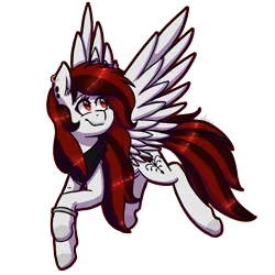 Size: 1000x1000 | Tagged: safe, artist:ghostlymarie, derpibooru import, oc, oc:rosebud, unofficial characters only, pegasus, pony, clothes, ear piercing, female, looking up, mare, outline, piercing, scarf, simple background, smiling, solo, transparent background