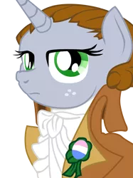 Size: 3745x5000 | Tagged: safe, artist:aaronmk, derpibooru import, oc, oc:littlepip, ponified, unofficial characters only, pony, unicorn, fallout equestria, alternate hairstyle, clothes, female, france, french revolution, mare, maximilien de robespierre, simple background, solo, transparent background, vector