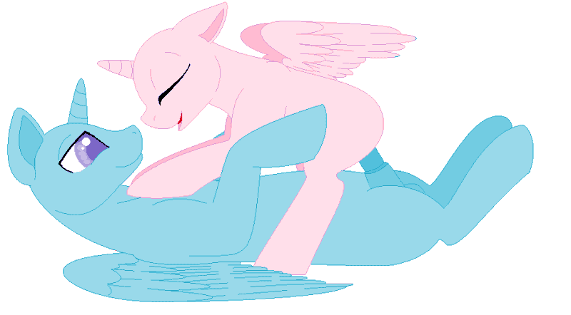 Size: 942x520 | Tagged: explicit, artist:gleamydreams, derpibooru import, pony, advertisement, animated, balls, blinking, colored pupils, commission, cowgirl position, eyes closed, female, gif, horsecock, insertion, lidded eyes, male, mistake, ms paint, nudity, on back, penis, seizure warning, simple background, smiling, straight, vaginal insertion, watching it go in, white background, your character here