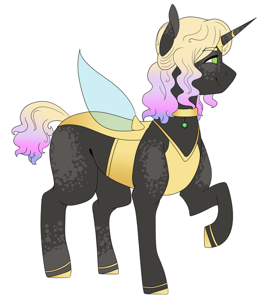 Size: 2162x2364 | Tagged: safe, artist:midnight-drip, derpibooru import, oc, oc:nebula, unofficial characters only, changepony, pony, female, high res, magical lesbian spawn, offspring, parent:princess celestia, parent:queen chrysalis, parents:chryslestia, simple background, solo, white background