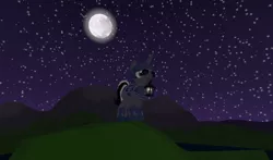 Size: 1254x738 | Tagged: safe, derpibooru import, oc, oc:chrome thunder, unofficial characters only, pony, 3d, armor, lantern, legends of equestria, male, moon, night, screenshots, solo, sunglasses