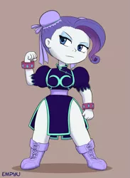 Size: 733x1000 | Tagged: safe, artist:empyu, derpibooru import, rarity, human, equestria girls, boots, chun li, clothes, cosplay, costume, crossover, dress, humanized, shoes, solo, street fighter, video game crossover