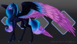 Size: 2874x1657 | Tagged: safe, artist:bastet-catmew, derpibooru import, oc, oc:brianna, unofficial characters only, pegasus, pony, colored wings, female, mare, multicolored wings, solo