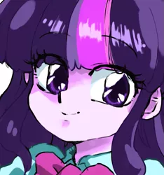 Size: 689x737 | Tagged: safe, artist:kogarasumaru24, derpibooru import, twilight sparkle, twilight sparkle (alicorn), alicorn, equestria girls, anime, bust, cute, female, looking at you, pixiv, portrait, ranma 1/2, shampoo (ranma 1/2), solo, style emulation, twiabetes