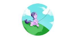 Size: 5361x3000 | Tagged: safe, artist:elicitie, derpibooru import, starlight glimmer, pony, unicorn, female, grass, kite, kite flying, mare, sky, smiling, solo, that pony sure does love kites
