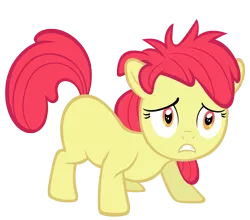 Size: 4000x3514 | Tagged: safe, artist:spikesmustache, derpibooru import, edit, editor:slayerbvc, vector edit, apple bloom, earth pony, pony, family appreciation day, accessory-less edit, bed mane, dishevelled, female, filly, missing accessory, simple background, solo, transparent background, vector